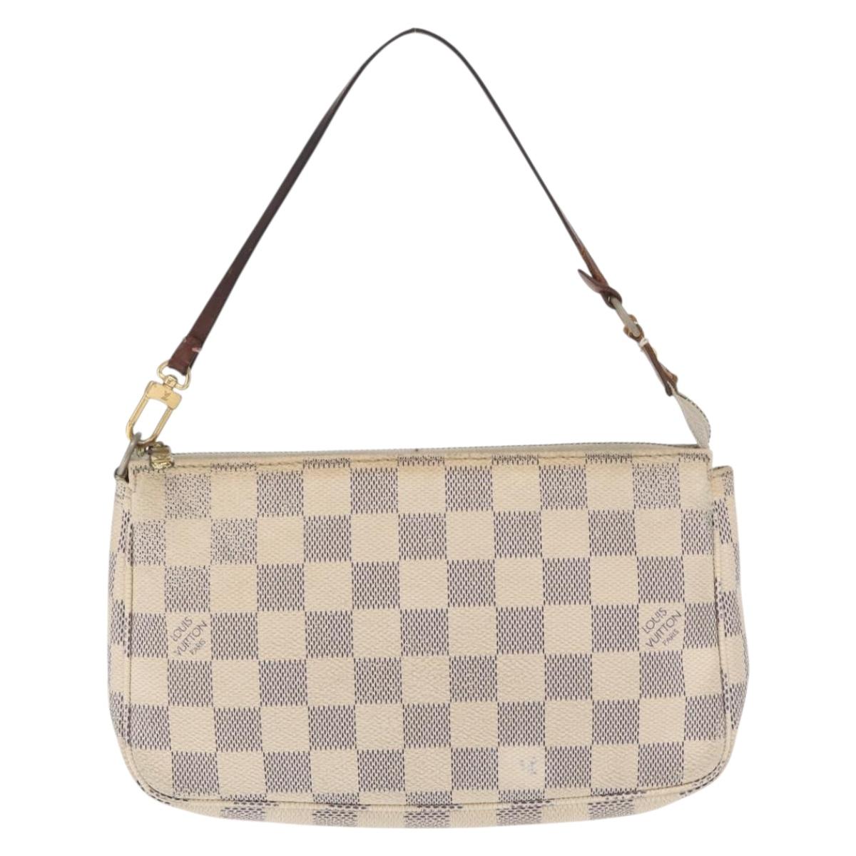 LOUIS VUITTON Damier Azur Pochette Accessoires Pouch N51986 LV Auth BA9215