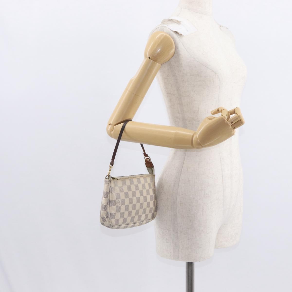 LOUIS VUITTON Damier Azur Pochette Accessoires Pouch N51986 LV Auth BA9215