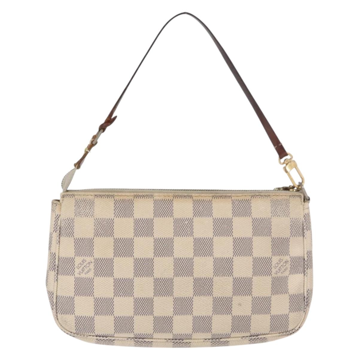 LOUIS VUITTON Damier Azur Pochette Accessoires Pouch N51986 LV Auth BA9215