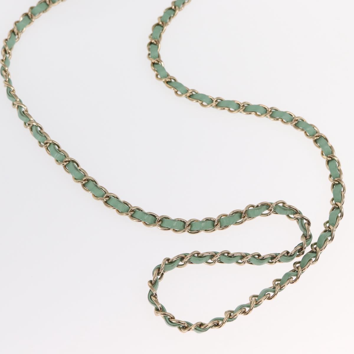 CHANEL Chain Mini Matelasse 16 Bag Lamb Skin LIme Green Gold CC Auth BA9219SAV
