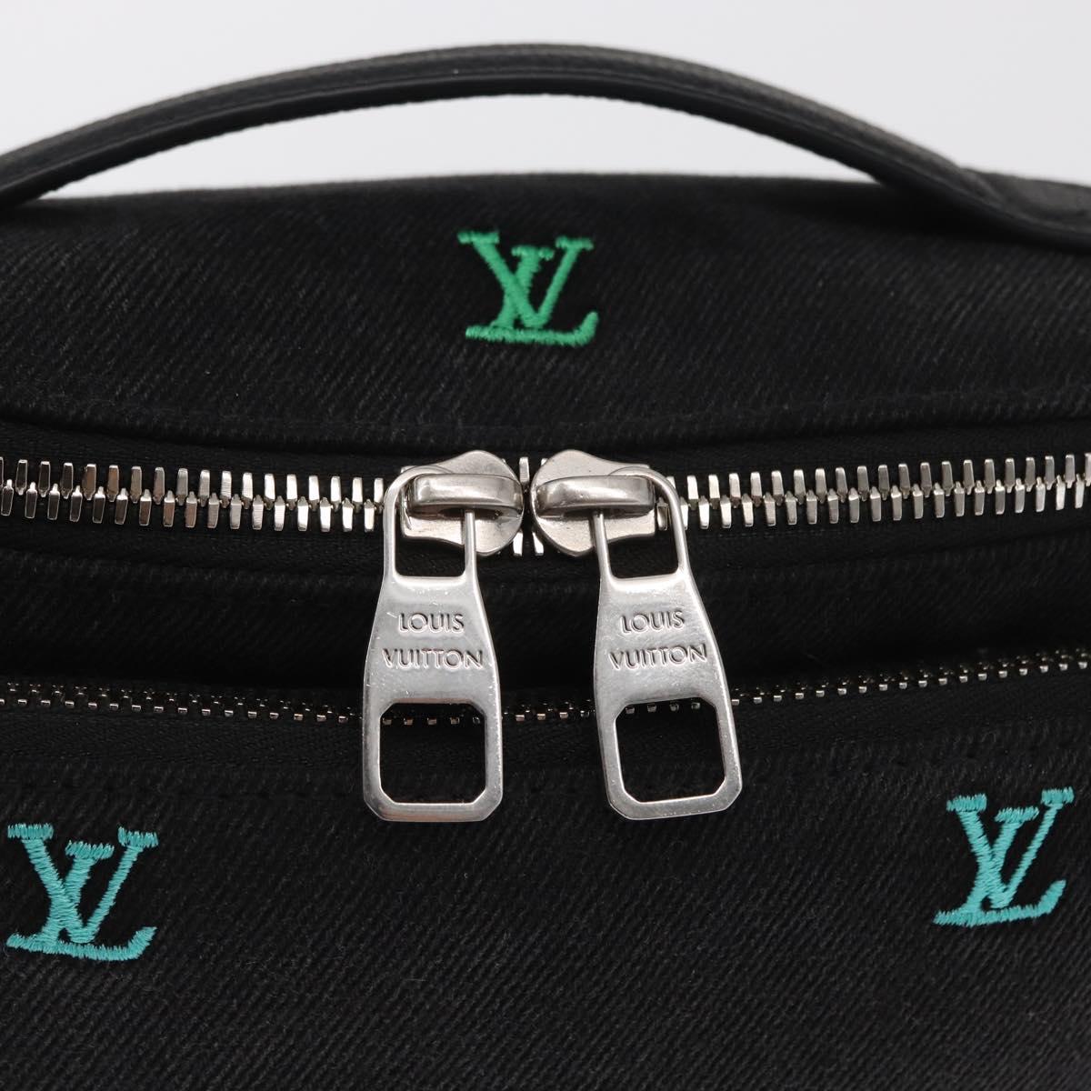 LOUIS VUITTON Monogram Denim Rush Bum Bag Denim Black M13961 Auth BA9222SAM