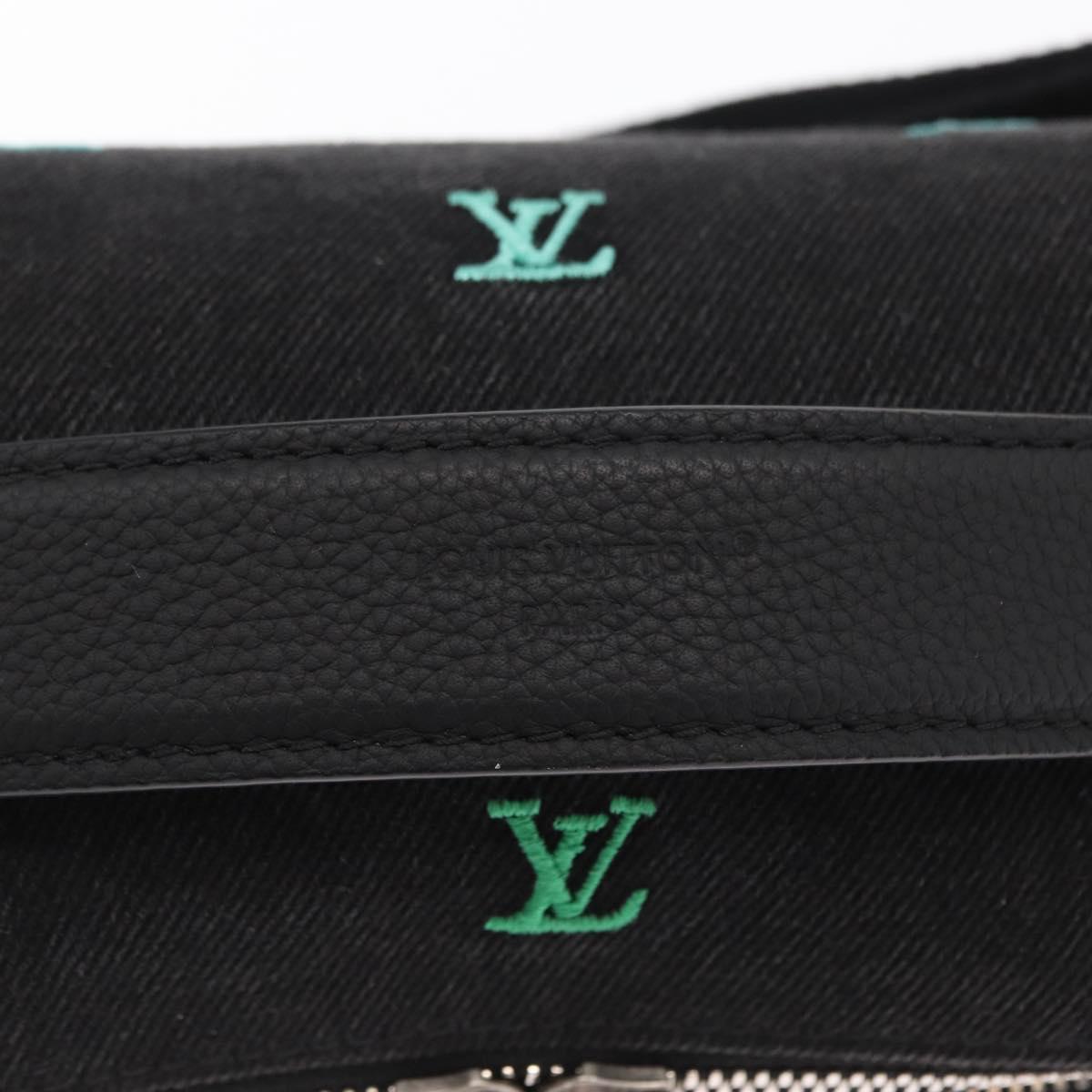 LOUIS VUITTON Monogram Denim Rush Bum Bag Denim Black M13961 Auth BA9222SAM