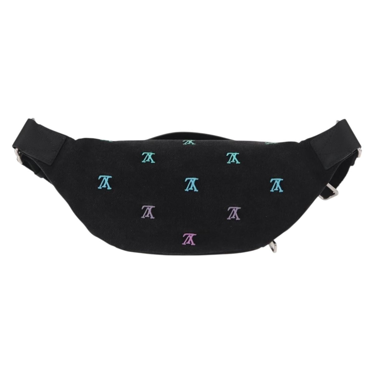 LOUIS VUITTON Monogram Denim Rush Bum Bag Denim Black M13961 Auth BA9222SAM