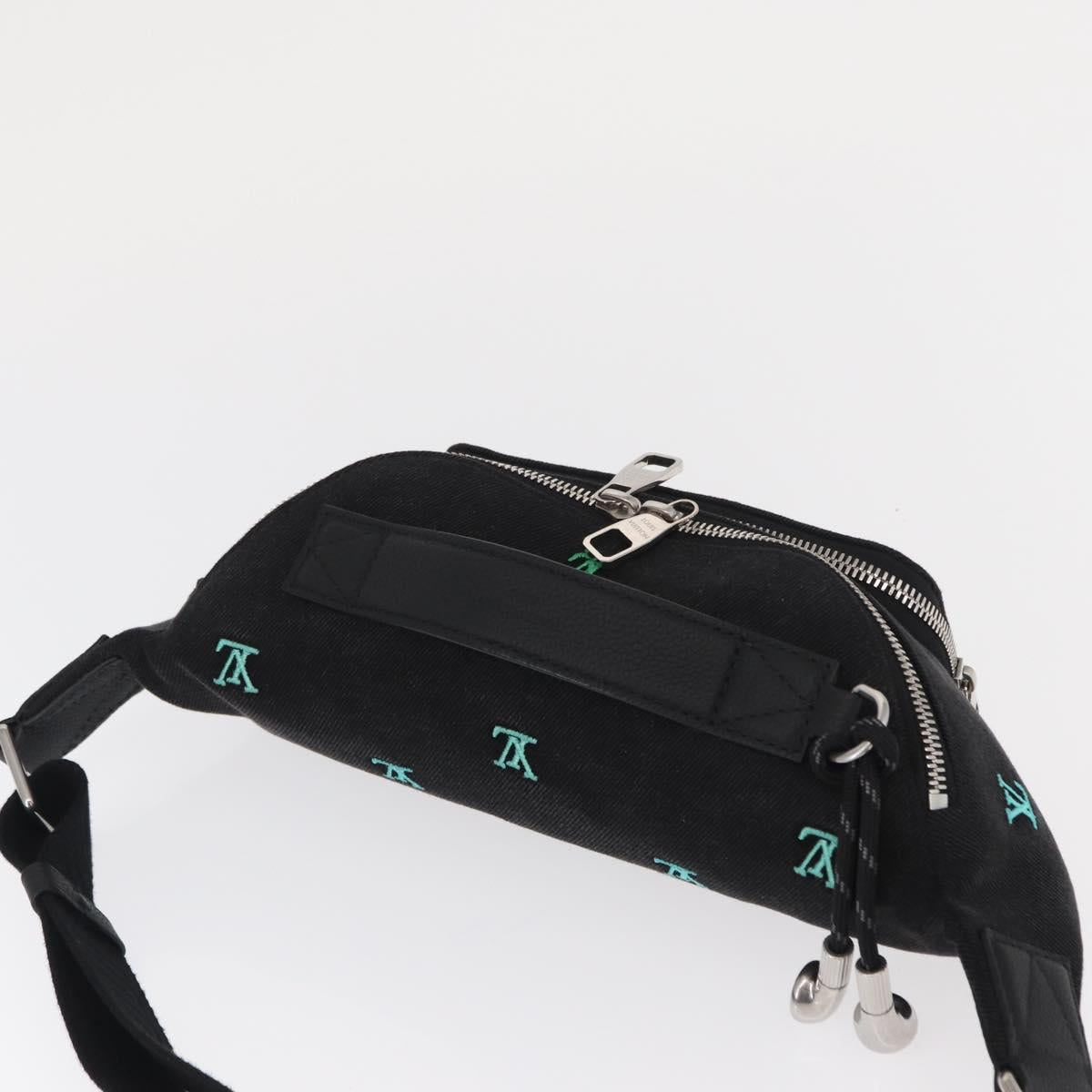 LOUIS VUITTON Monogram Denim Rush Bum Bag Denim Black M13961 Auth BA9222SAM