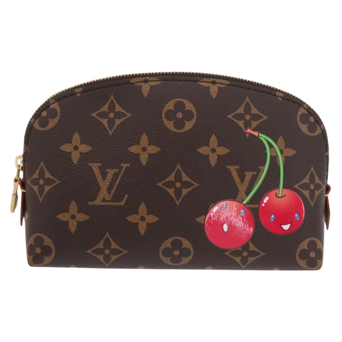 LOUIS VUITTON Monogram Cherry Pochette Cosmetic PM Pouch M13766 LV Auth BA9228SM