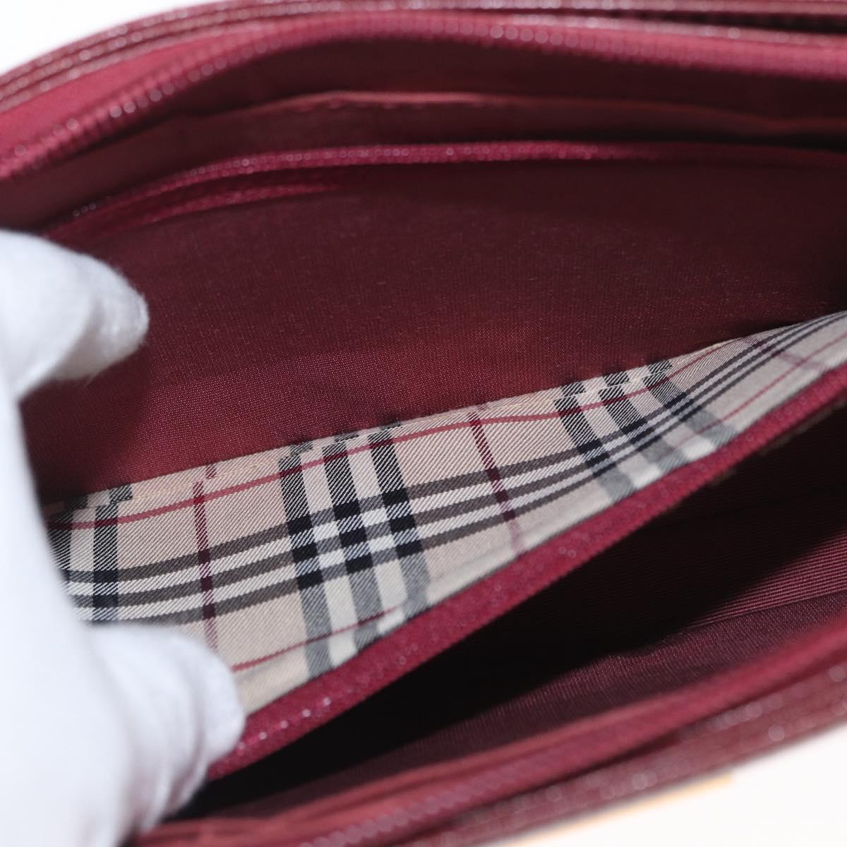 BURBERRY Shoulder Bag Leather Bordeaux Gold Auth BA9233