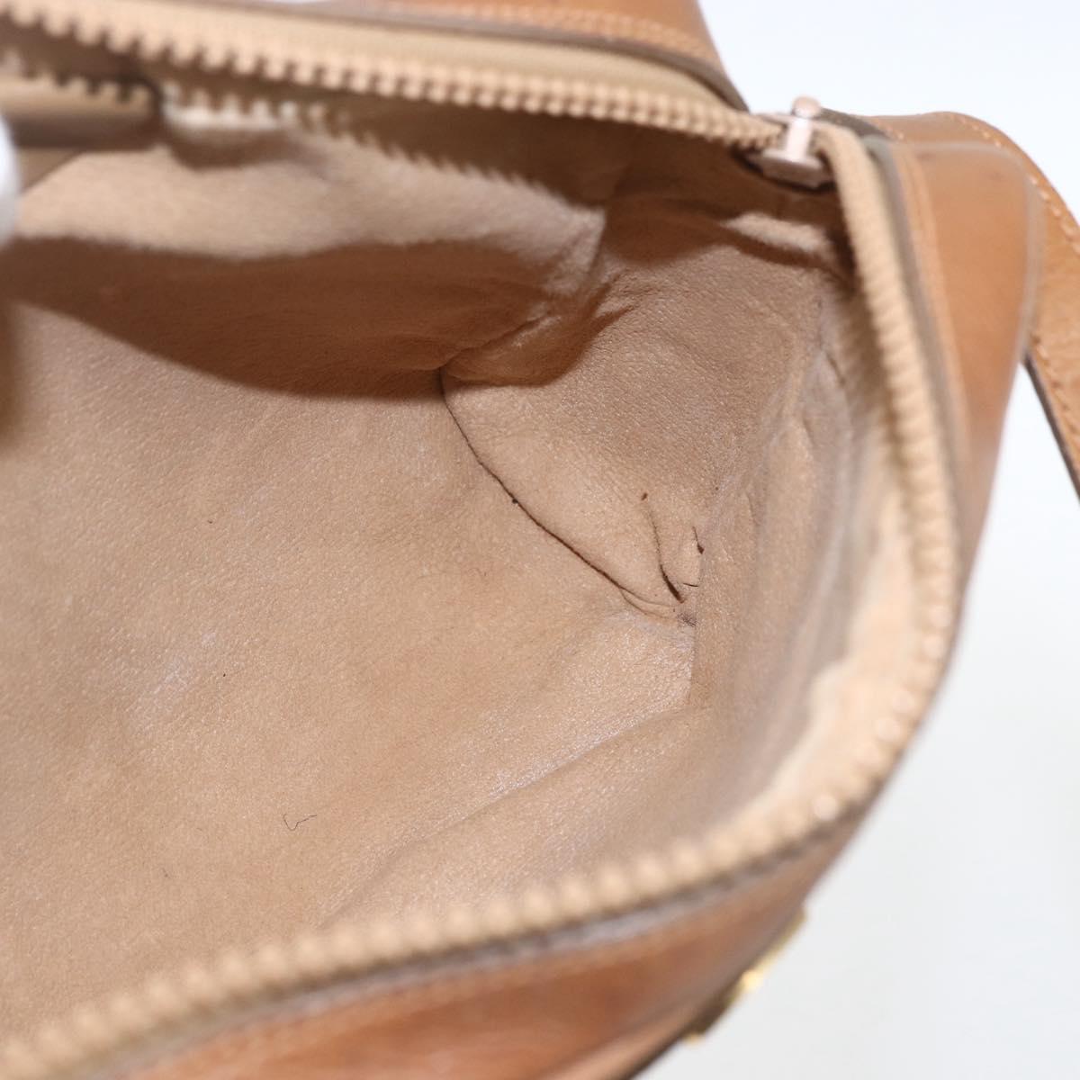 GUCCI Web Sherry Line Shoulder Bag Canvas Beige Gold Auth BA9238