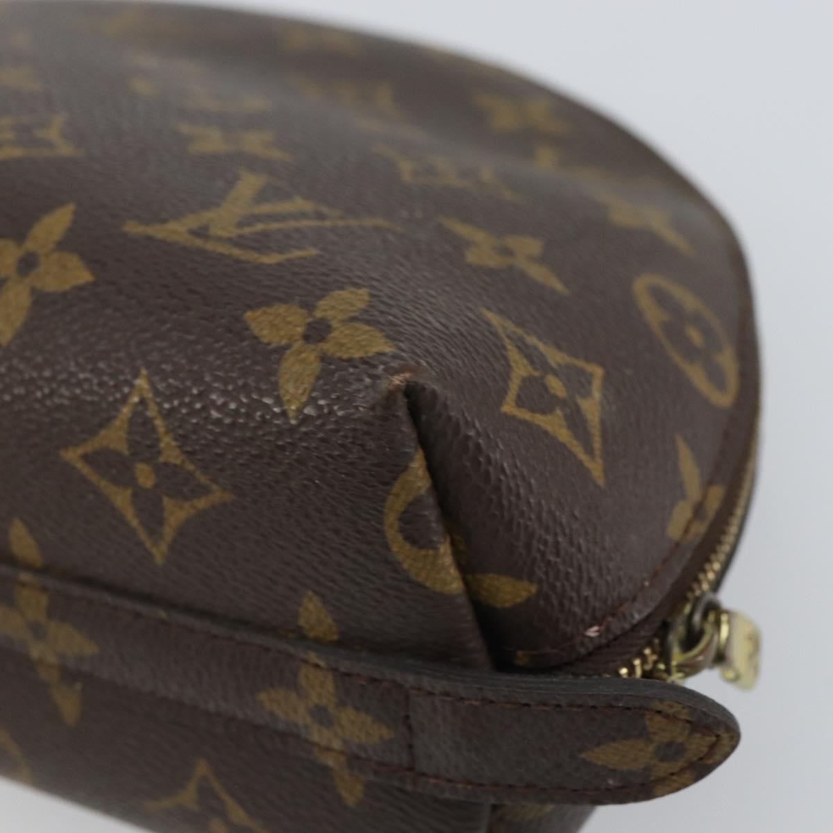 LOUIS VUITTON Monogram Trousse Demi Ronde Cosmetic Pouch M47520 LV Auth BA9256