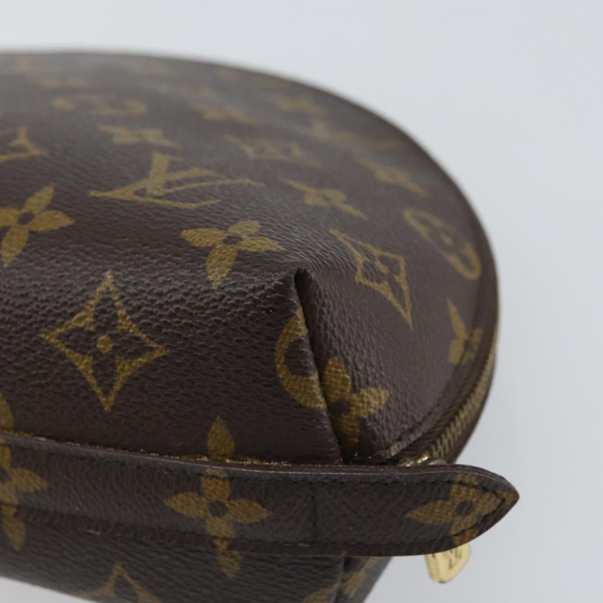 LOUIS VUITTON Monogram Trousse Demi Ronde Cosmetic Pouch M47520 LV Auth BA9257
