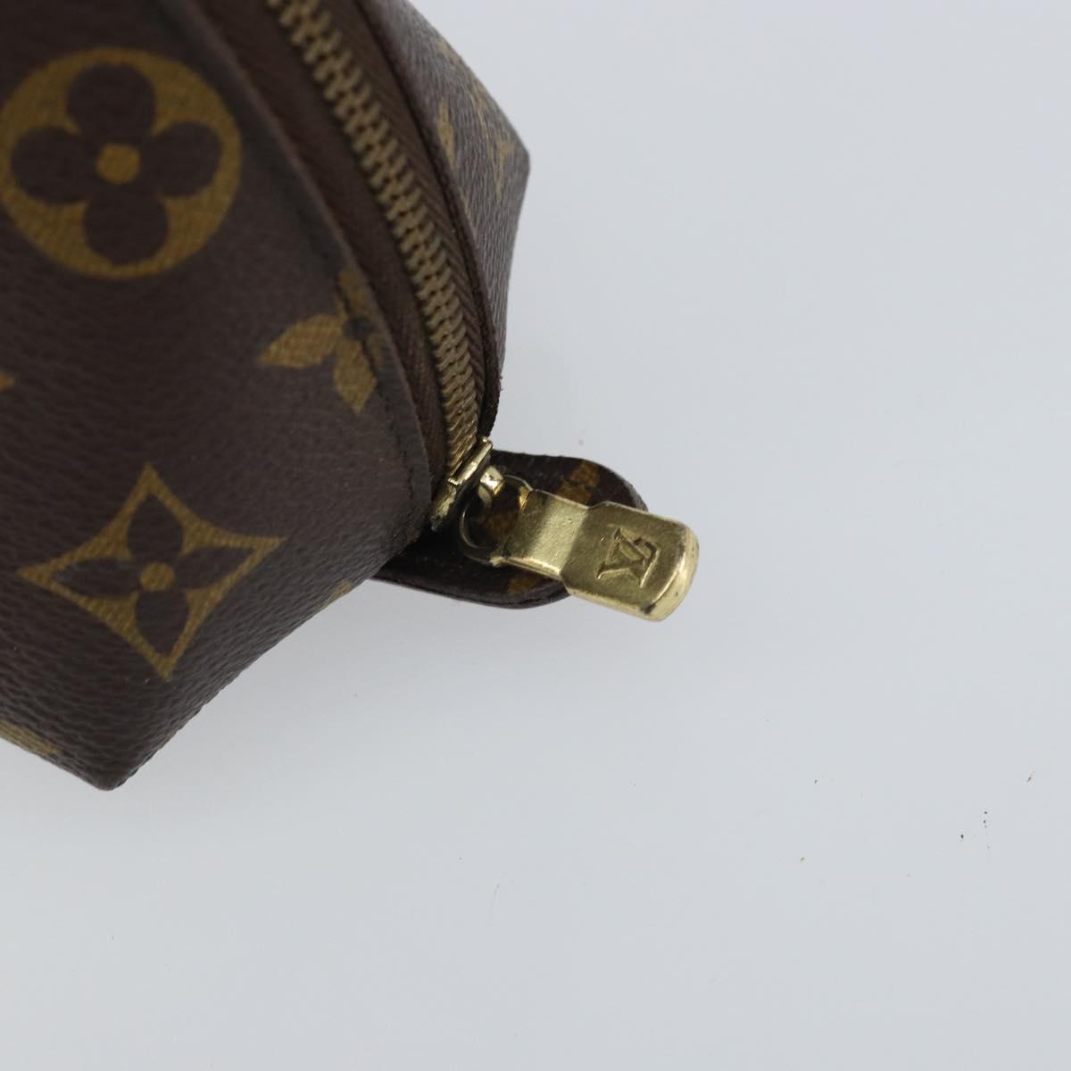 LOUIS VUITTON Monogram Trousse Demi Ronde Cosmetic Pouch M47520 LV Auth BA9257