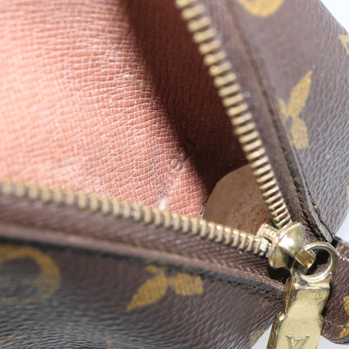 LOUIS VUITTON Monogram Trousse Demi Ronde Cosmetic Pouch M47520 LV Auth BA9257