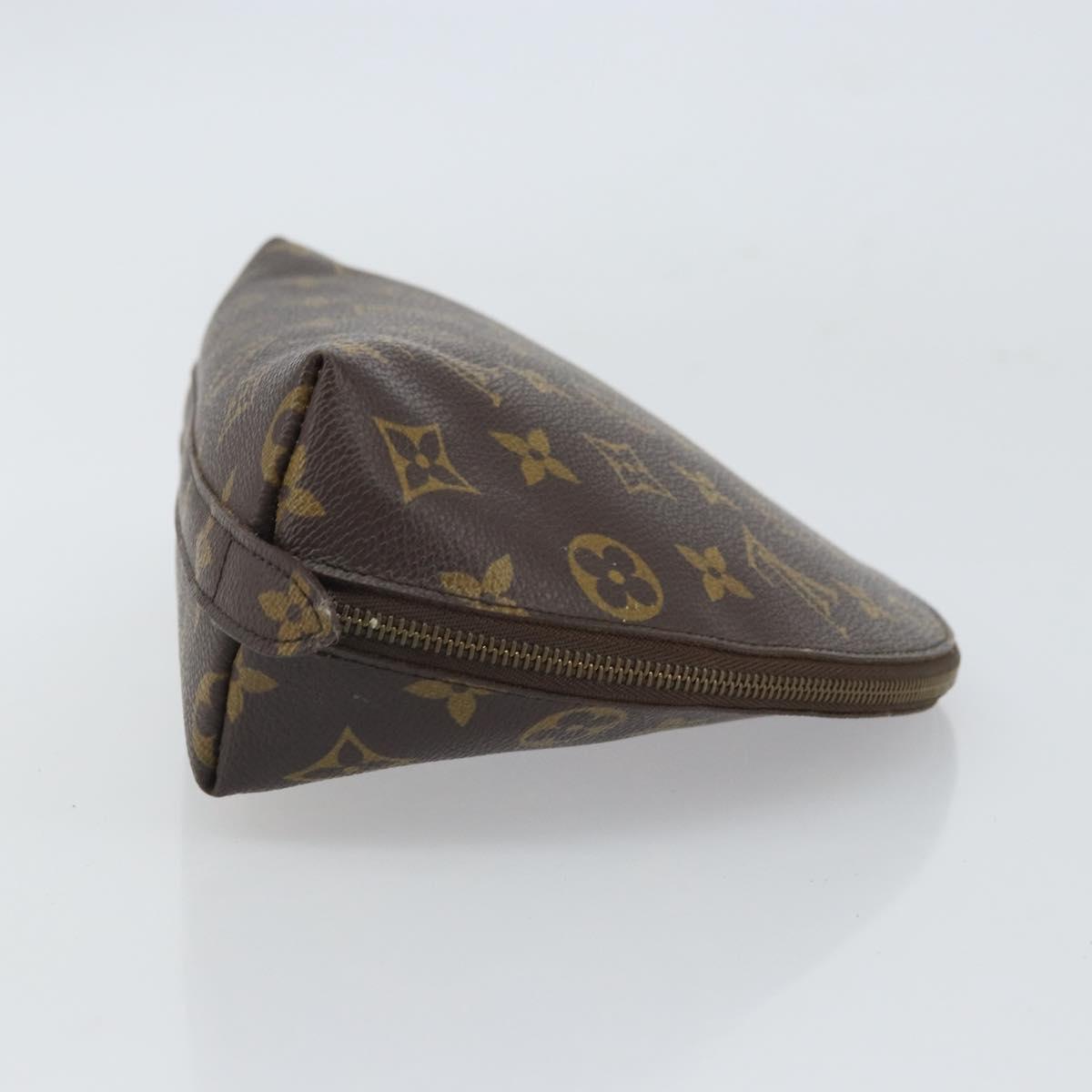 LOUIS VUITTON Monogram Trousse Demi Ronde Cosmetic Pouch M47520 LV Auth BA9257