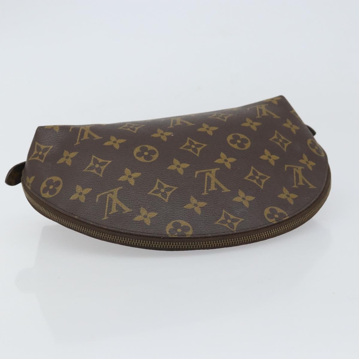 LOUIS VUITTON Monogram Trousse Demi Ronde Cosmetic Pouch M47520 LV Auth BA9257