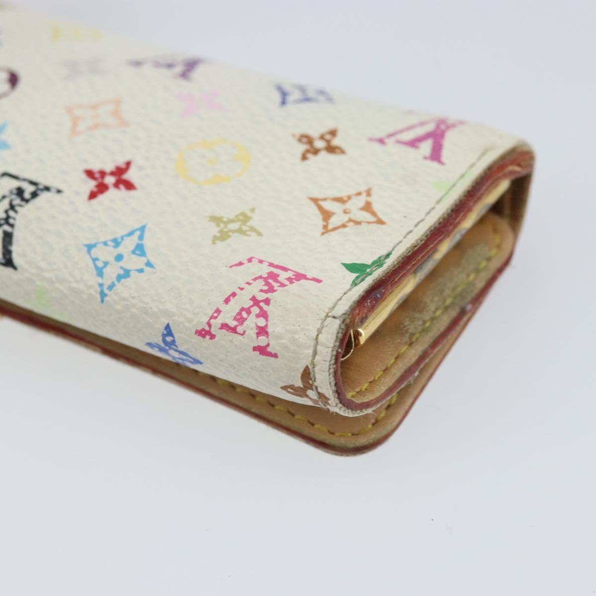 LOUIS VUITTON Monogram Multicolor Multicles 4 Key Case White M93731 Auth BA9258