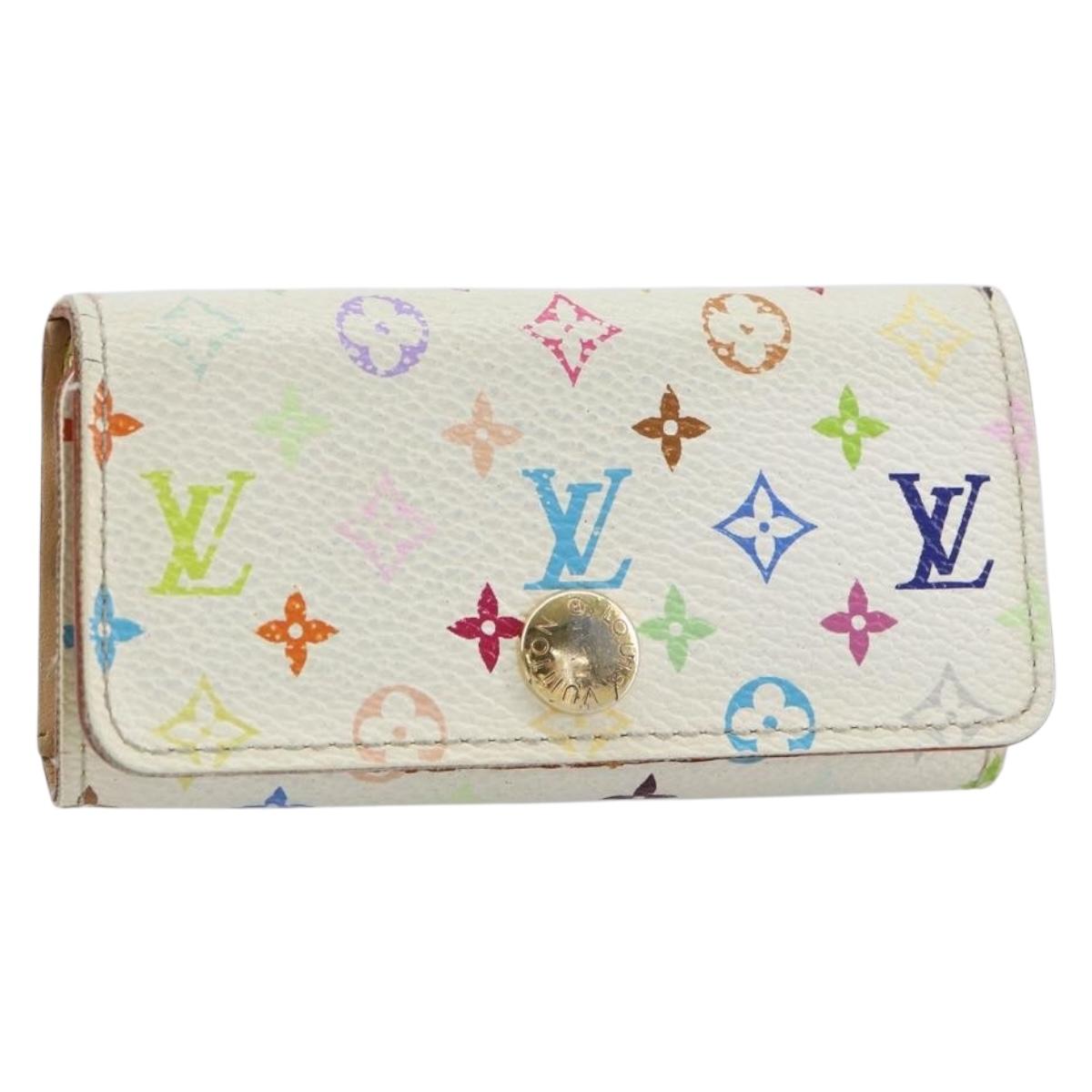 LOUIS VUITTON Monogram Multicolor Multicles 4 Key Case White M93731 Auth BA9258