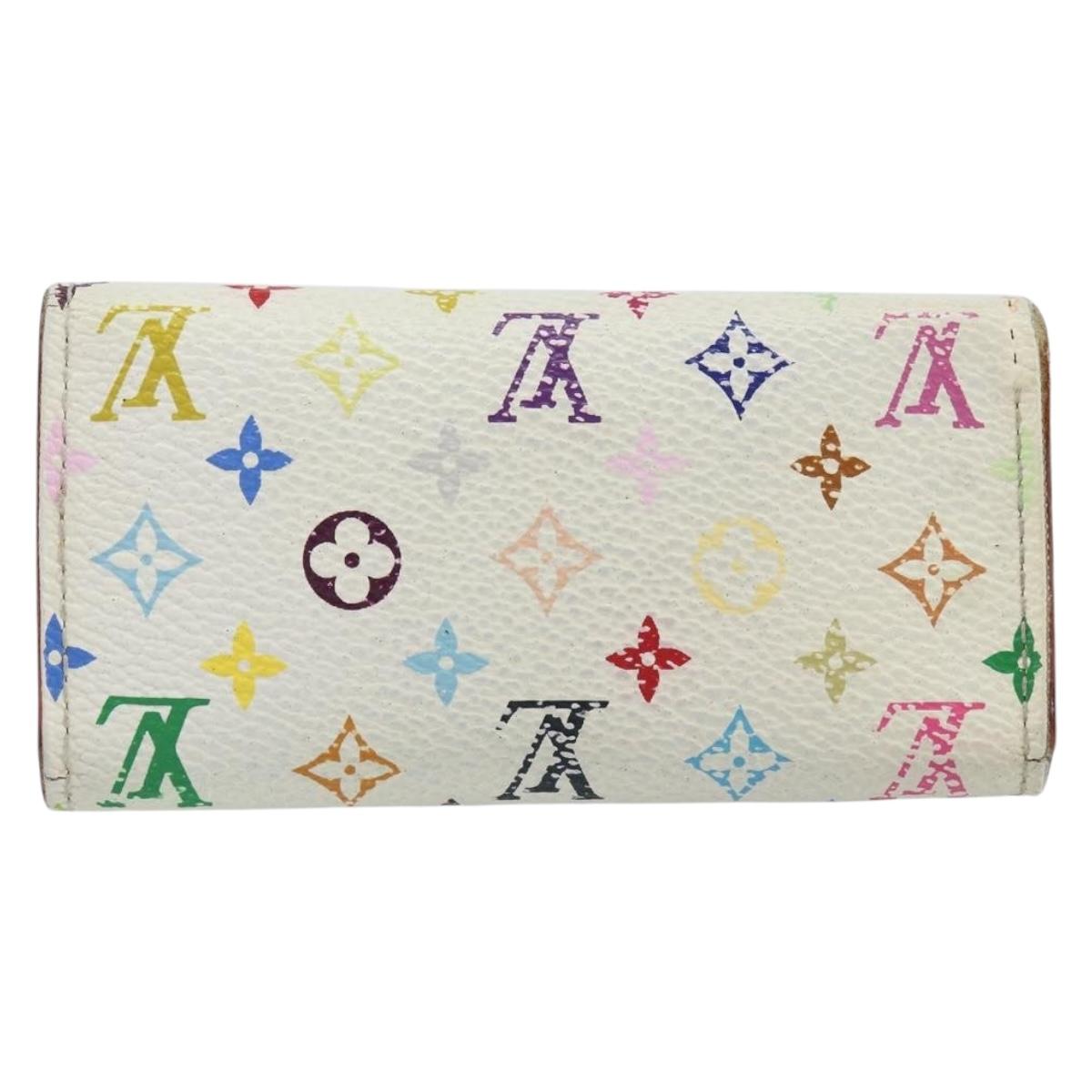 LOUIS VUITTON Monogram Multicolor Multicles 4 Key Case White M93731 Auth BA9258