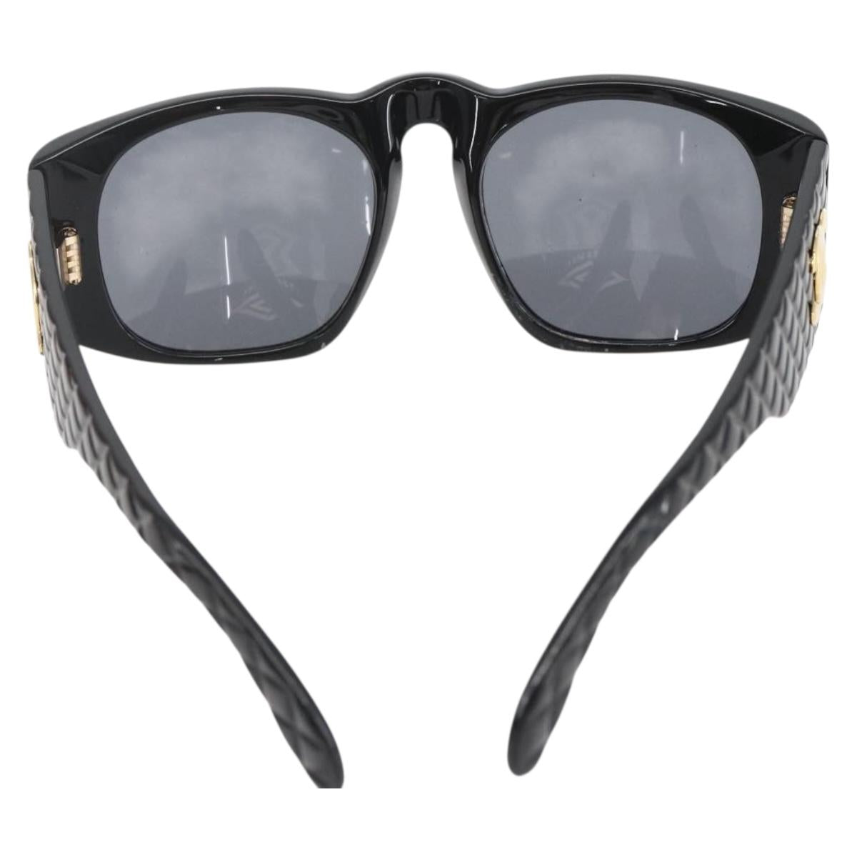 CHANEL Matelasse Sunglasses plastic Black CC Auth BA9264