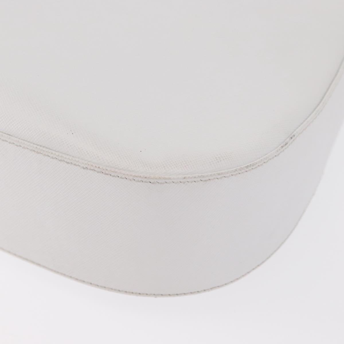 Salvatore Ferragamo Gancini Shoulder Bag Leather White Silver Auth BA9272