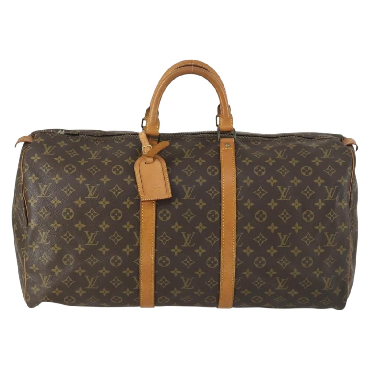 LOUIS VUITTON Monogram Keepall 55 Boston Bag M41424 LV Auth BA9282