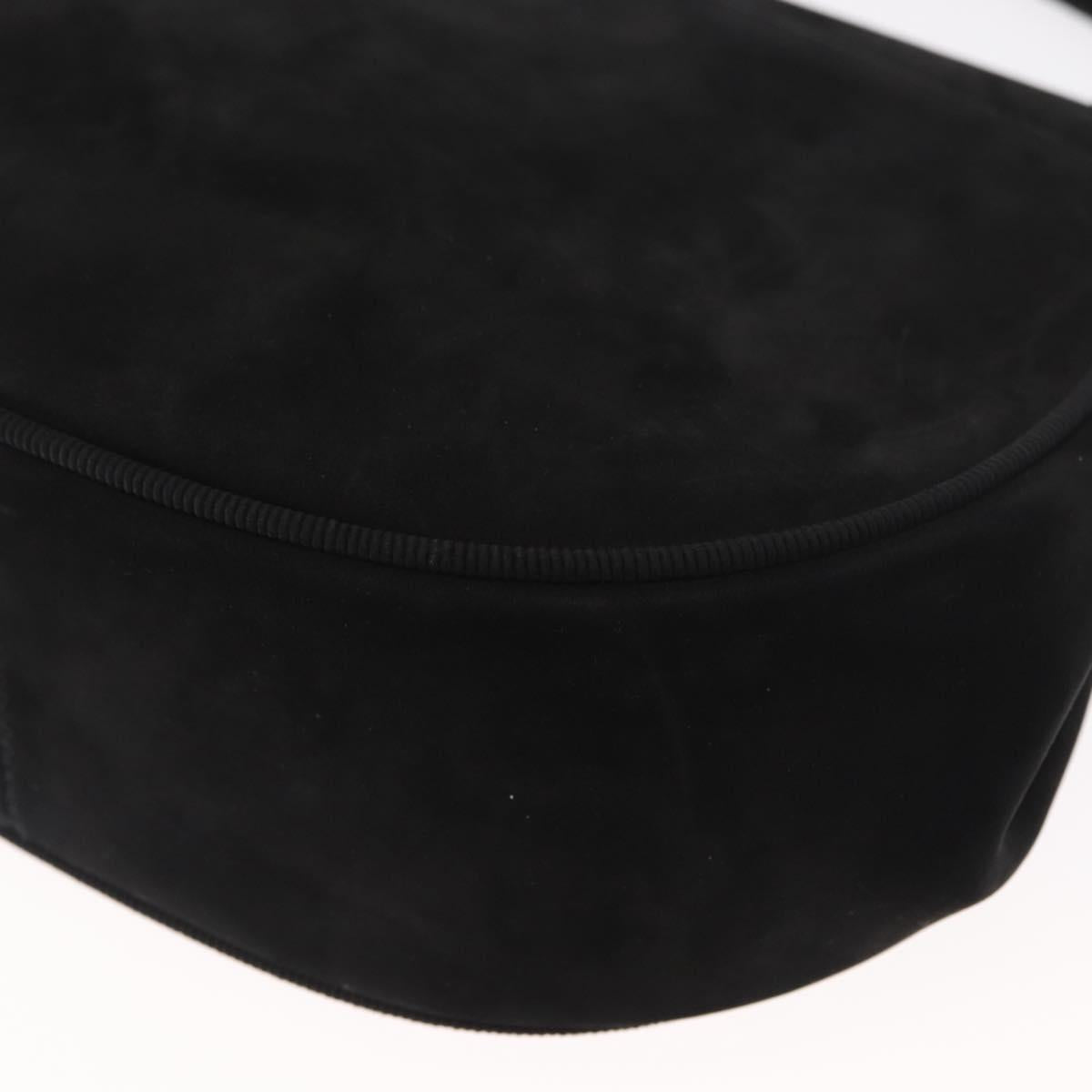 Salvatore Ferragamo Vala Shoulder Bag Suede Black Gold Auth BA9286