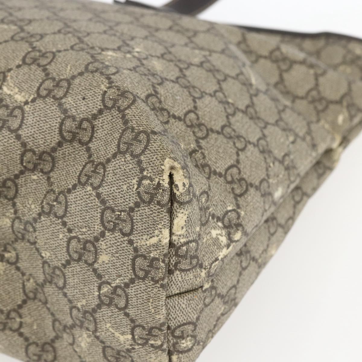 GUCCI GG Supreme Tote Bag PVC Beige 211137 Auth BA9292