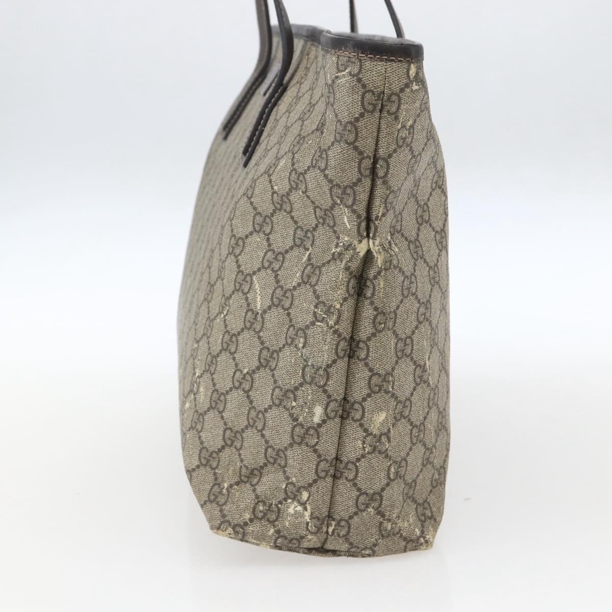 GUCCI GG Supreme Tote Bag PVC Beige 211137 Auth BA9292