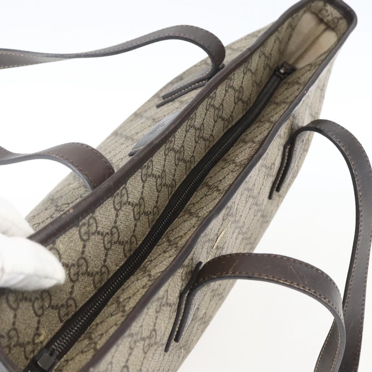 GUCCI GG Supreme Tote Bag PVC Beige 211137 Auth BA9292