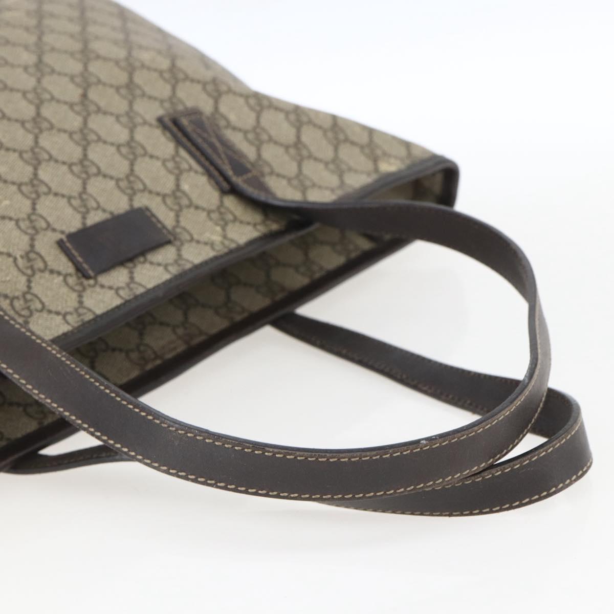 GUCCI GG Supreme Tote Bag PVC Beige 211137 Auth BA9292