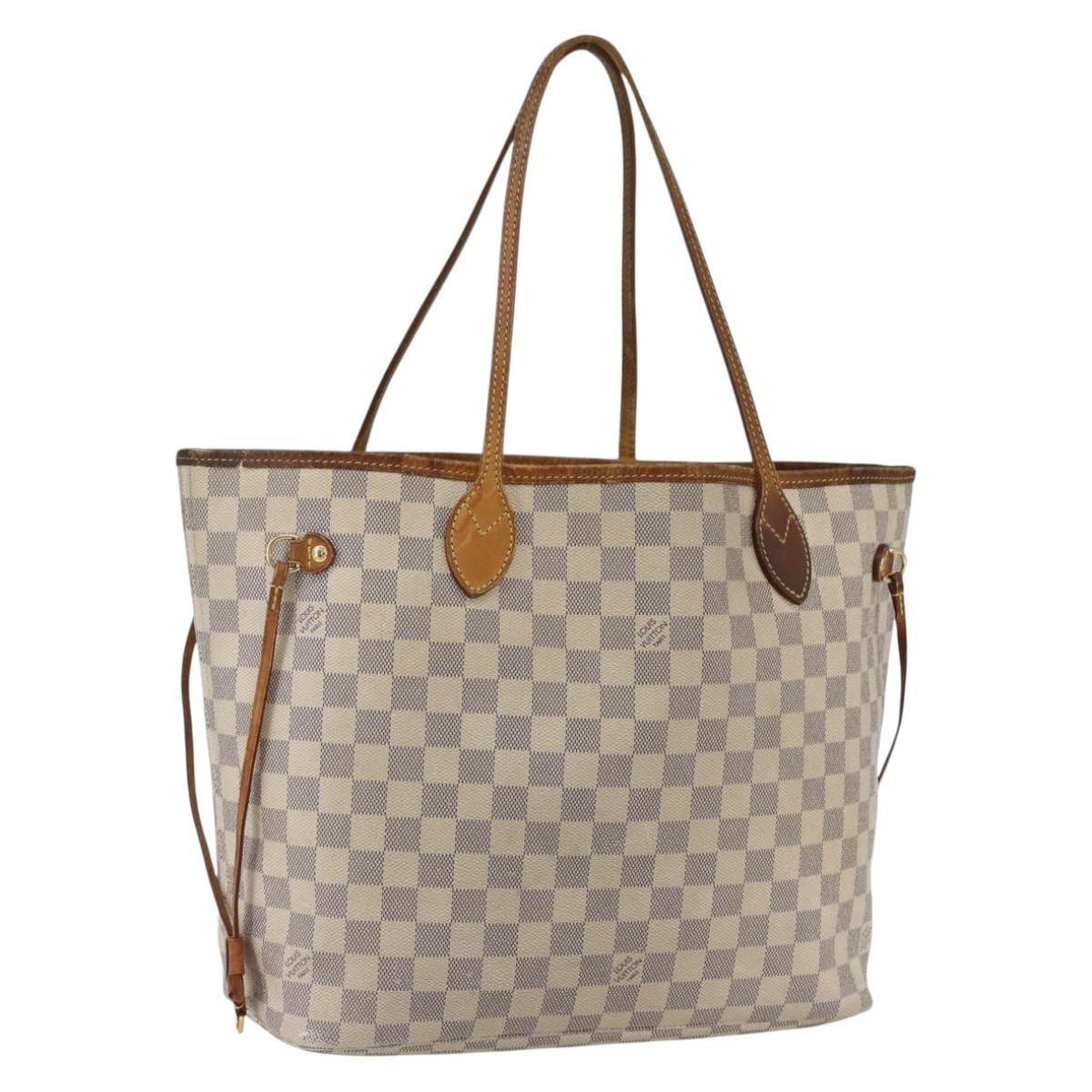 LOUIS VUITTON Damier Azur Neverfull MM Tote Bag N41605 LV Auth BA9303