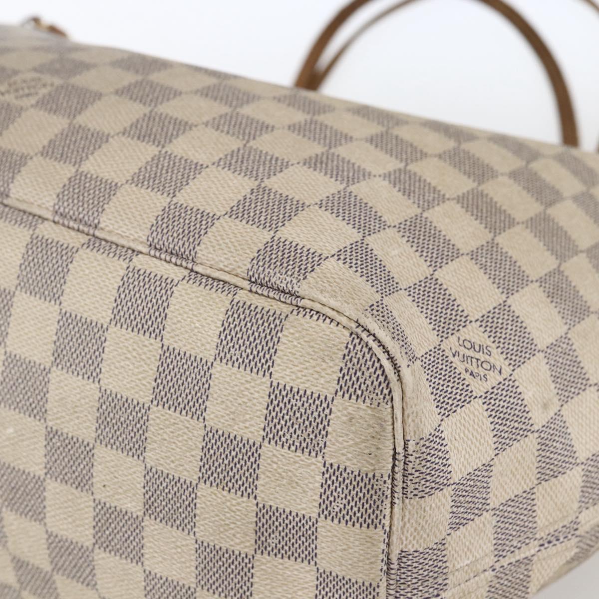 LOUIS VUITTON Damier Azur Neverfull MM Tote Bag N41605 LV Auth BA9303