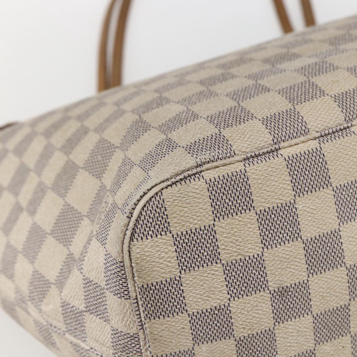 LOUIS VUITTON Damier Azur Neverfull MM Tote Bag N41605 LV Auth BA9303