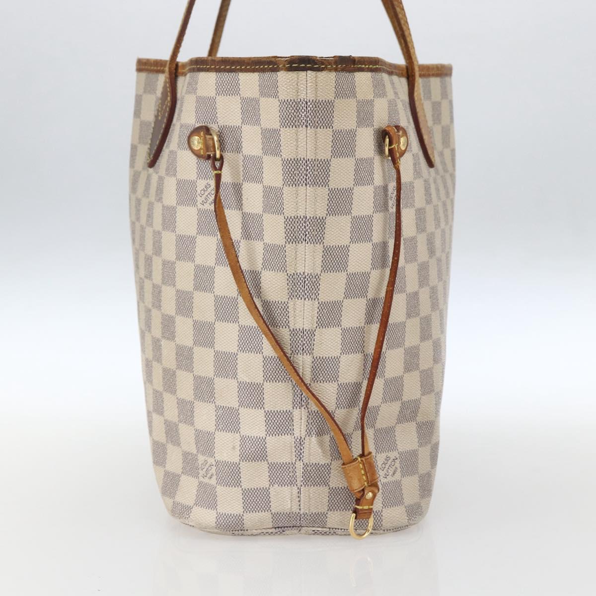 LOUIS VUITTON Damier Azur Neverfull MM Tote Bag N41605 LV Auth BA9303
