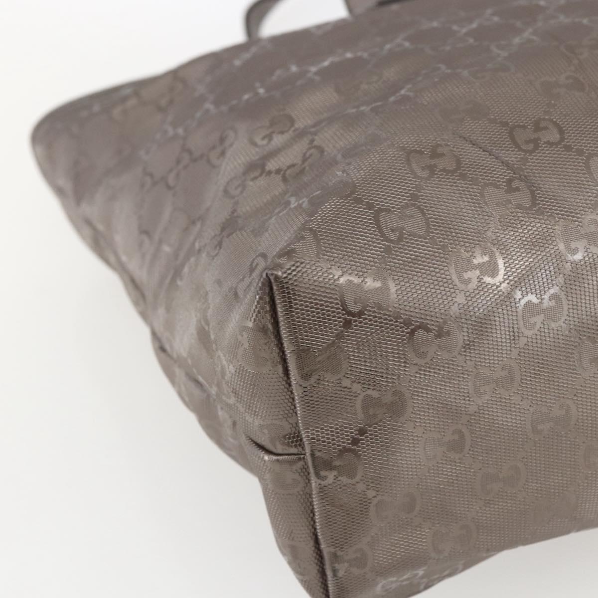 GUCCI GG implementation Tote Bag PVC Silver 211137 Auth BA9306
