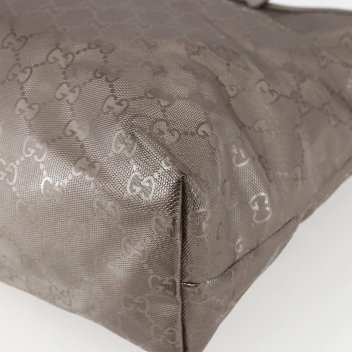 GUCCI GG implementation Tote Bag PVC Silver 211137 Auth BA9306