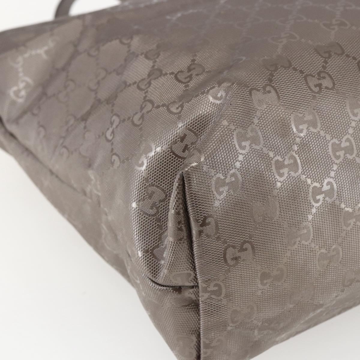 GUCCI GG implementation Tote Bag PVC Silver 211137 Auth BA9306