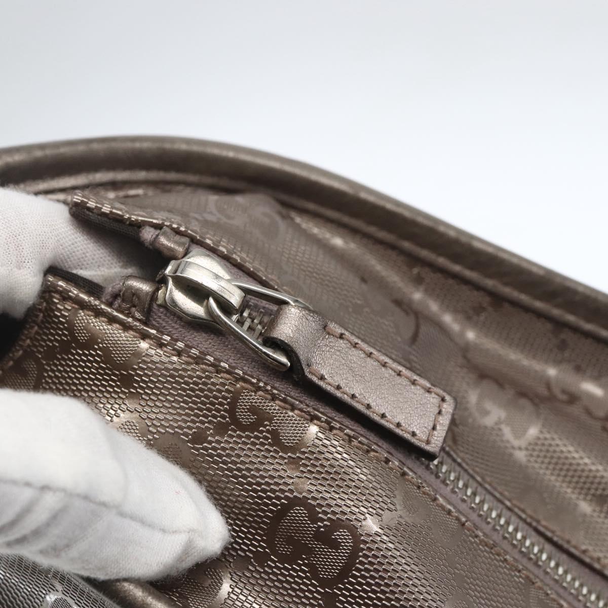 GUCCI GG implementation Tote Bag PVC Silver 211137 Auth BA9306