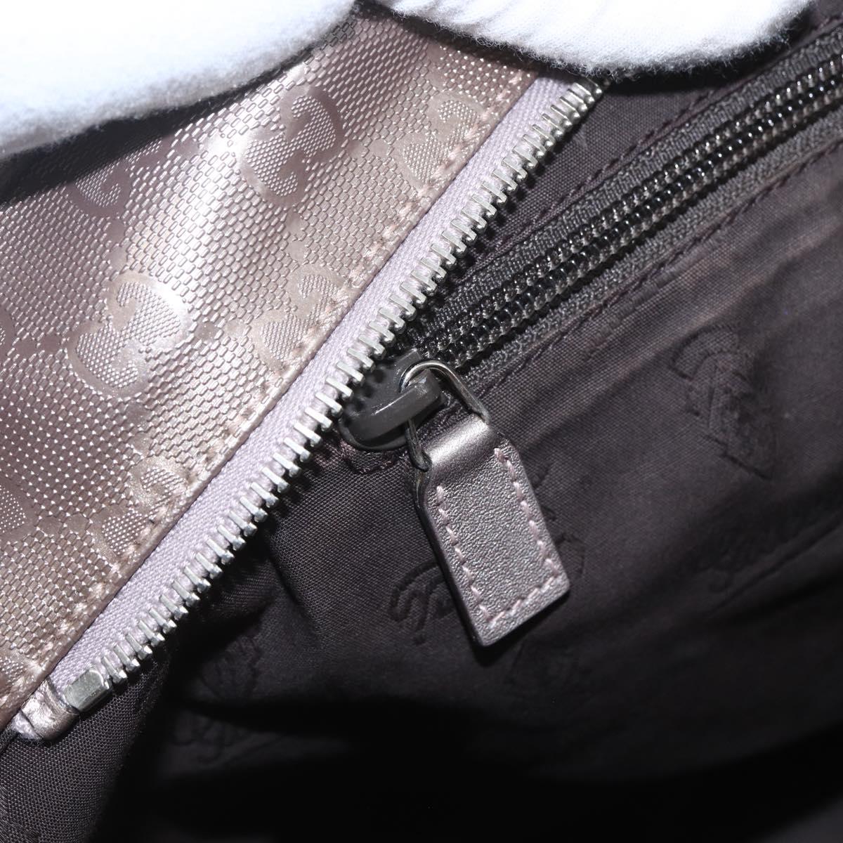 GUCCI GG implementation Tote Bag PVC Silver 211137 Auth BA9306
