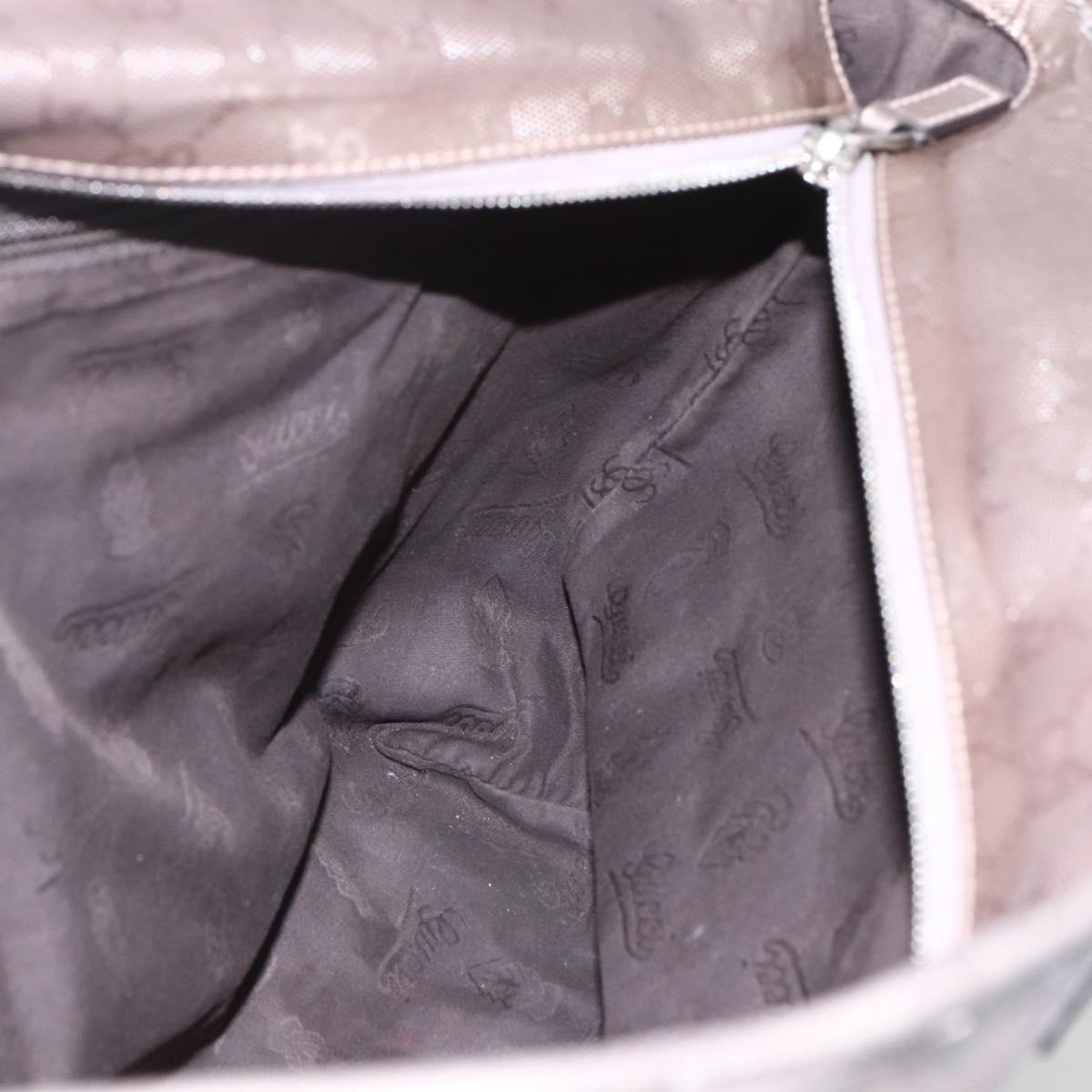 GUCCI GG implementation Tote Bag PVC Silver 211137 Auth BA9306
