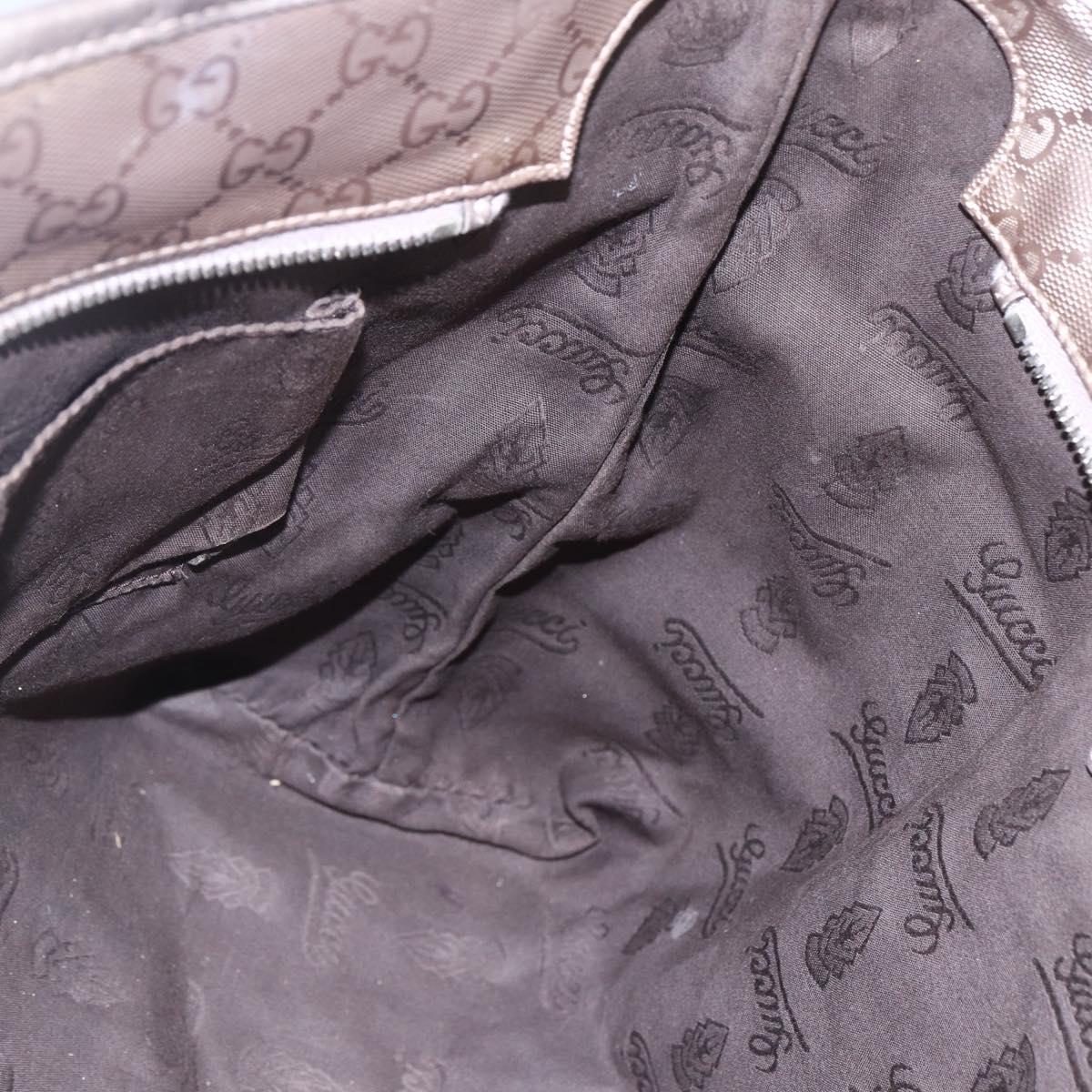 GUCCI GG implementation Tote Bag PVC Silver 211137 Auth BA9306