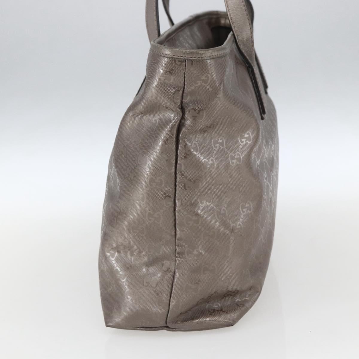 GUCCI GG implementation Tote Bag PVC Silver 211137 Auth BA9306