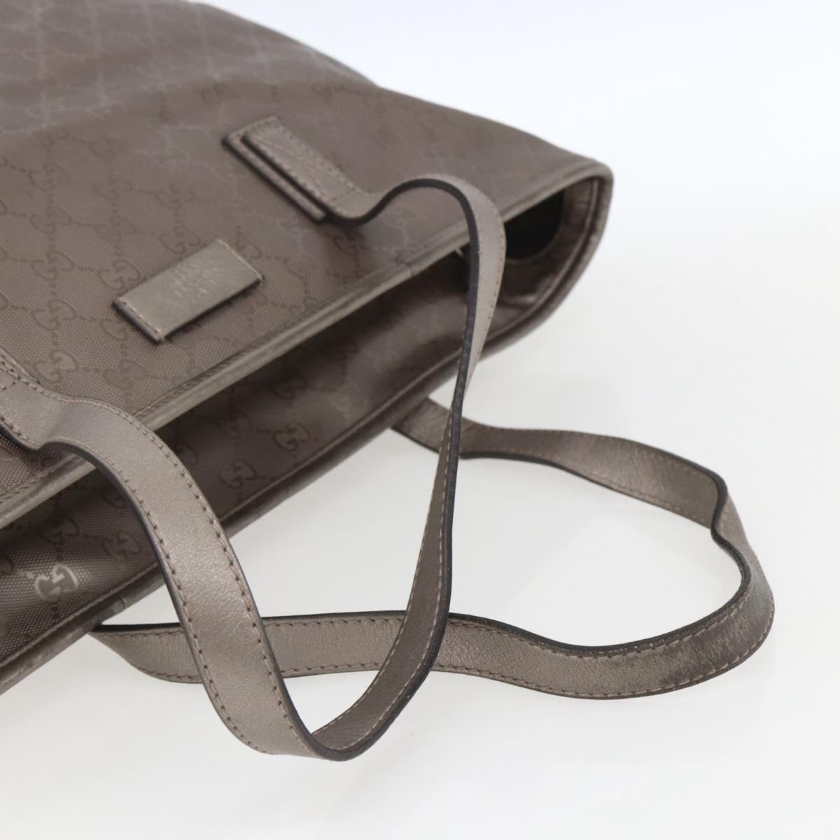 GUCCI GG implementation Tote Bag PVC Silver 211137 Auth BA9306