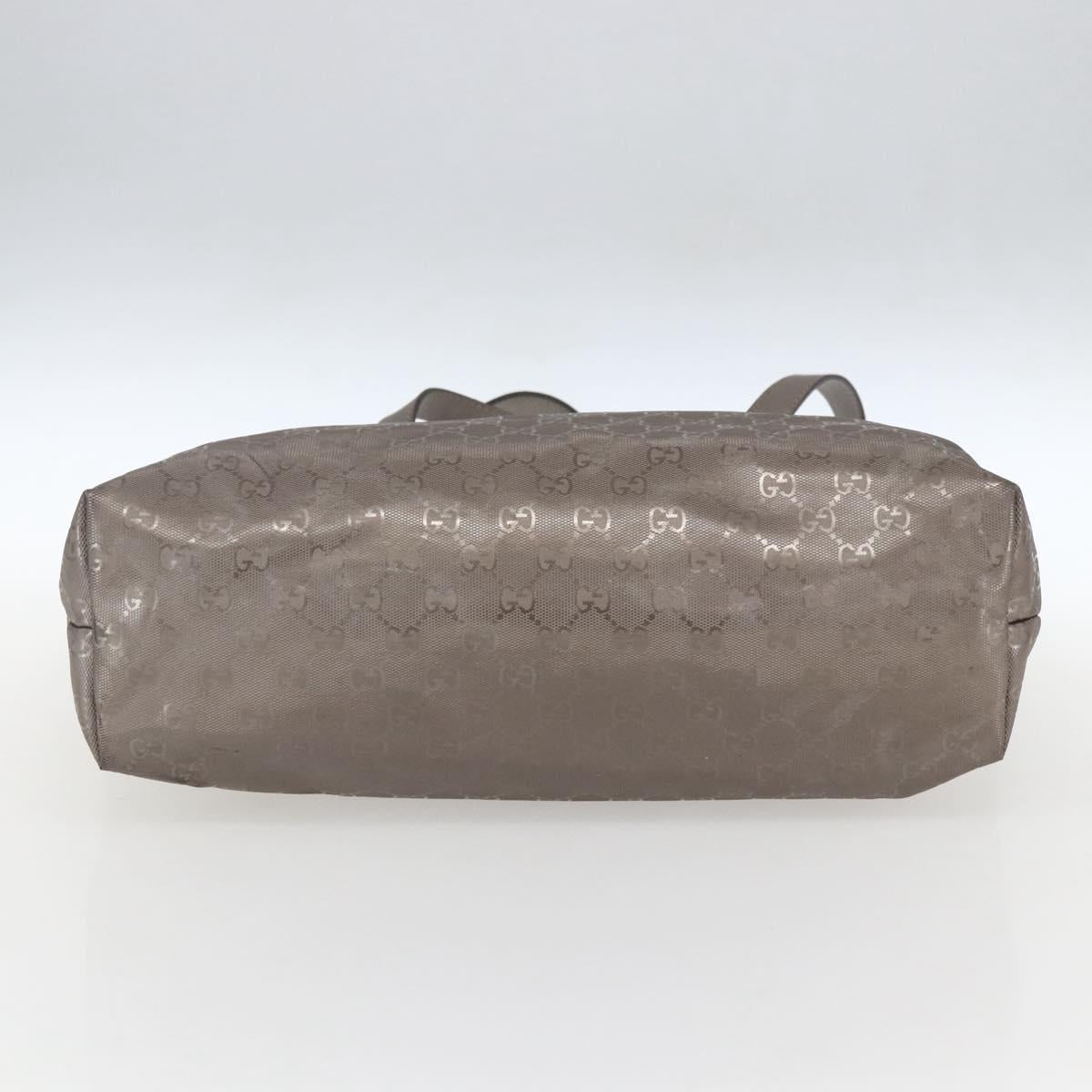 GUCCI GG implementation Tote Bag PVC Silver 211137 Auth BA9306