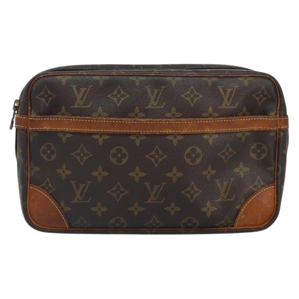 LOUIS VUITTON Monogram Compiegne 28 Clutch Bag M51845 LV Auth BA9307