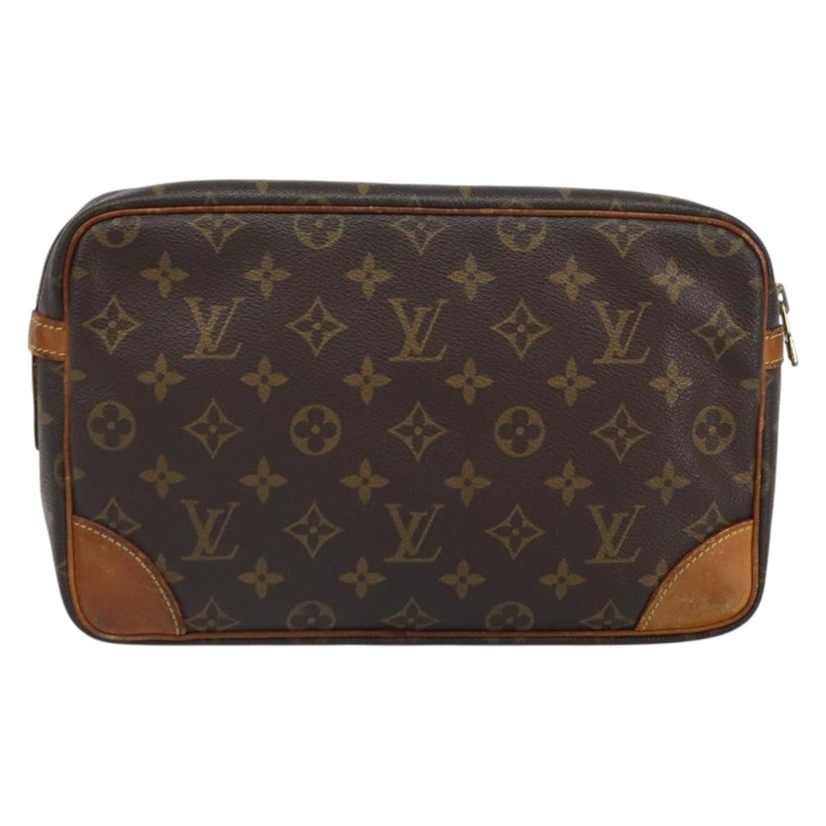 LOUIS VUITTON Monogram Compiegne 28 Clutch Bag M51845 LV Auth BA9307