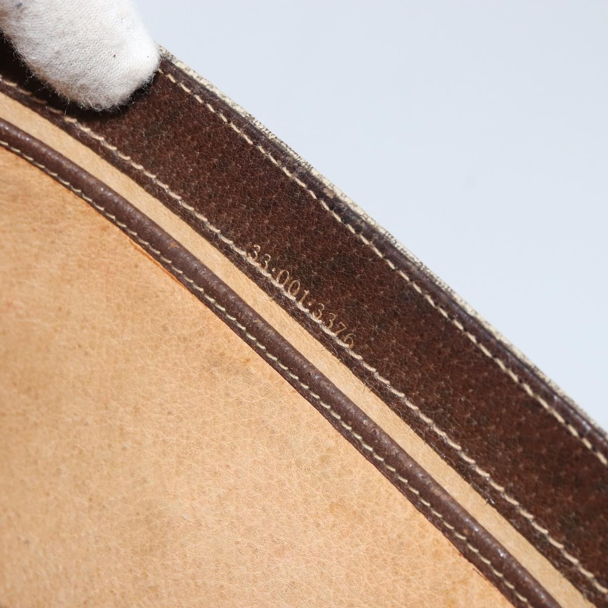 GUCCI GG Supreme Horsebit Shoulder Bag PVC Beige Gold 33 001 3376 Auth BA9313