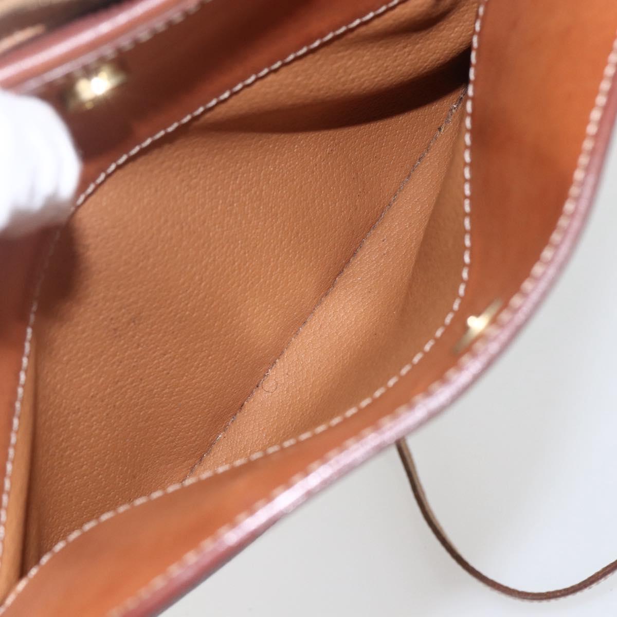 CELINE Macadam Canvas Shoulder Bag PVC Leather Brown Gold Auth BA9314