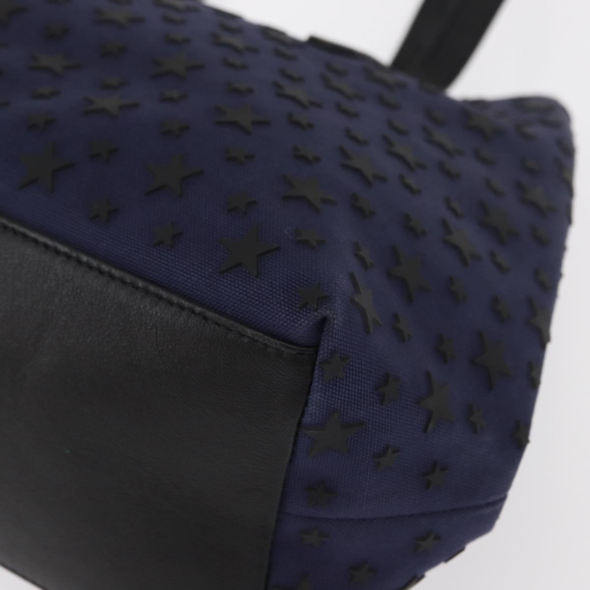 Jimmy Choo Sophia S Tote Bag Canvas Navy Silver Auth BA9319