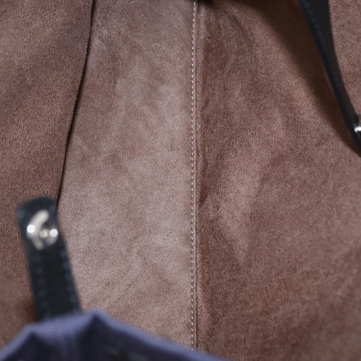 Jimmy Choo Sophia S Tote Bag Canvas Navy Silver Auth BA9319