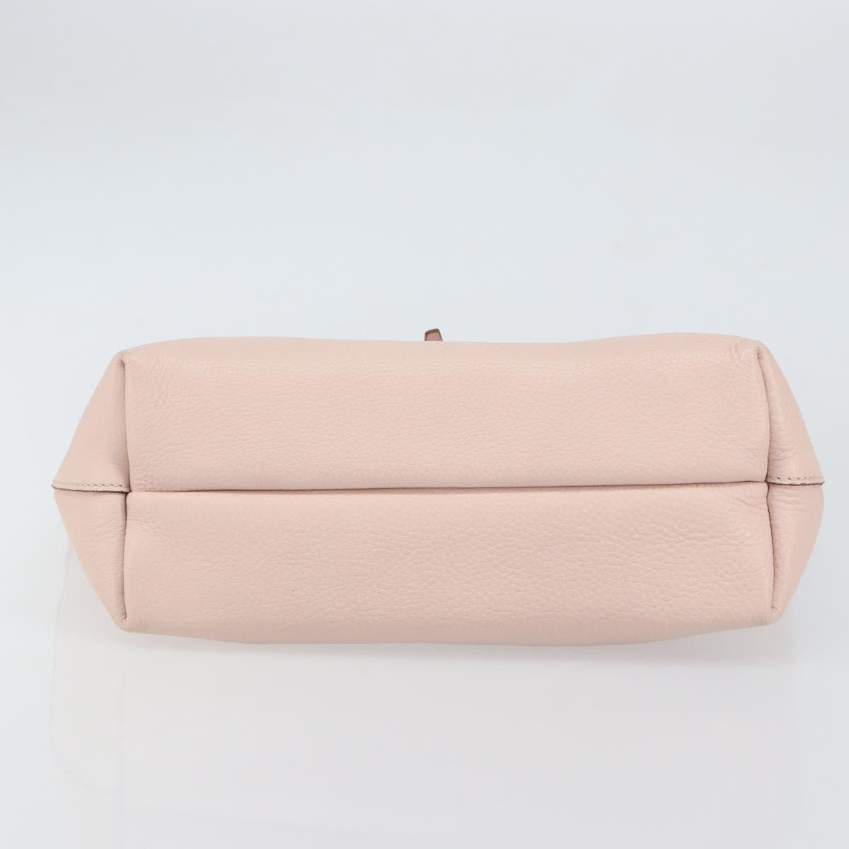 Salvatore Ferragamo Gancini Tote Bag Leather Pink Gold Auth BA9328