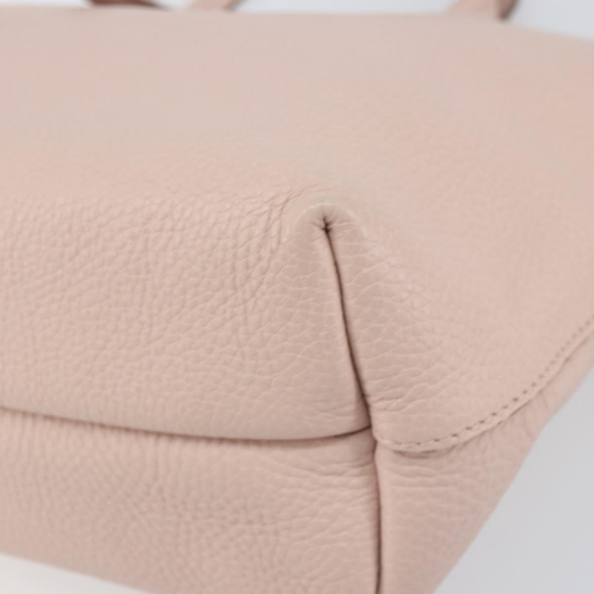 Salvatore Ferragamo Gancini Tote Bag Leather Pink Gold Auth BA9328